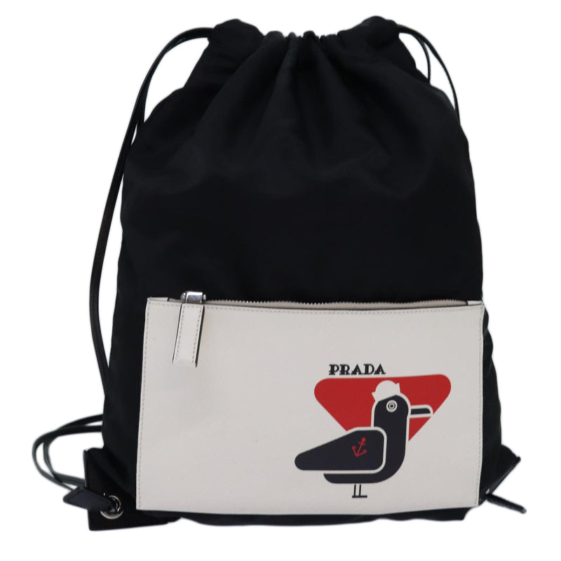 Prada Black Synthetic Backpack Bag (Pre-Owned)