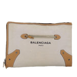 Balenciaga Beige Canvas Clutch Bag (Pre-Owned)