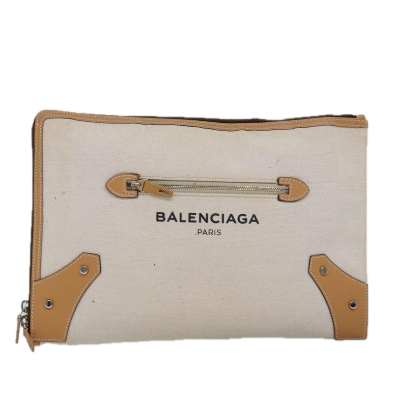 Balenciaga Beige Canvas Clutch Bag (Pre-Owned)