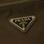 Prada Tessuto Brown Synthetic Shoulder Bag (Pre-Owned)