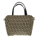 Fendi Zucca Beige Canvas Handbag (Pre-Owned)