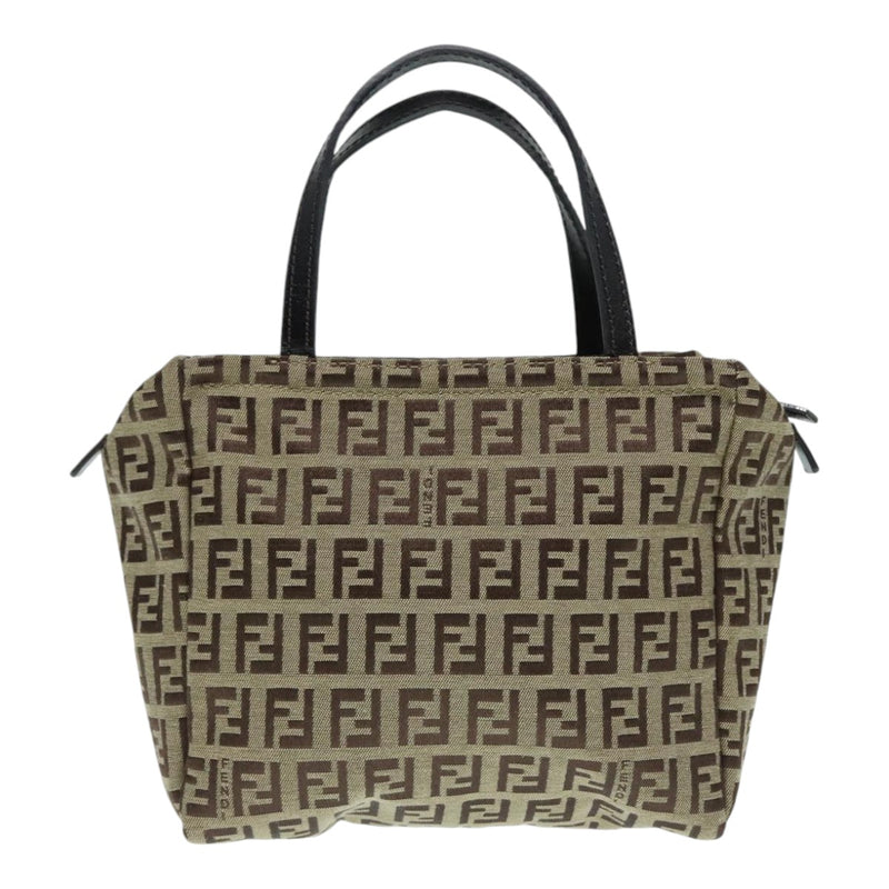 Fendi Zucca Beige Canvas Handbag (Pre-Owned)