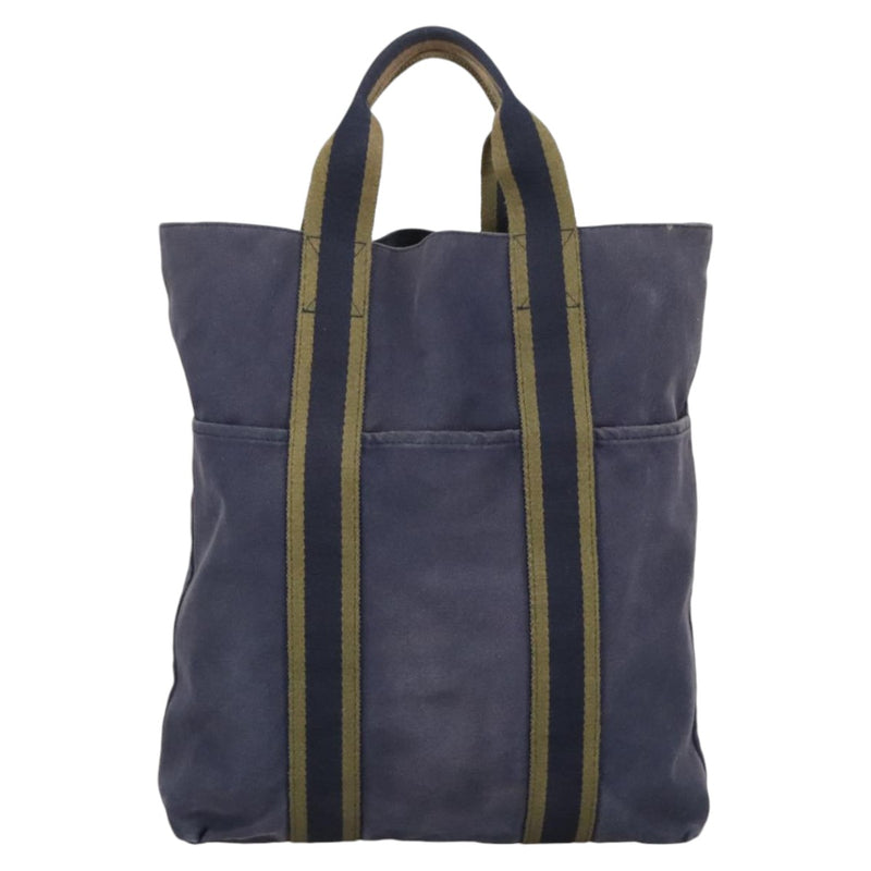 Hermès Fourre Tout Navy Canvas Tote Bag (Pre-Owned)