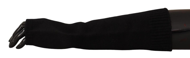 Dolce & Gabbana Elegant Black Cashmere Fingerless Women's Gloves