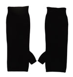 Dolce & Gabbana Elegant Black Cashmere Fingerless Women's Gloves