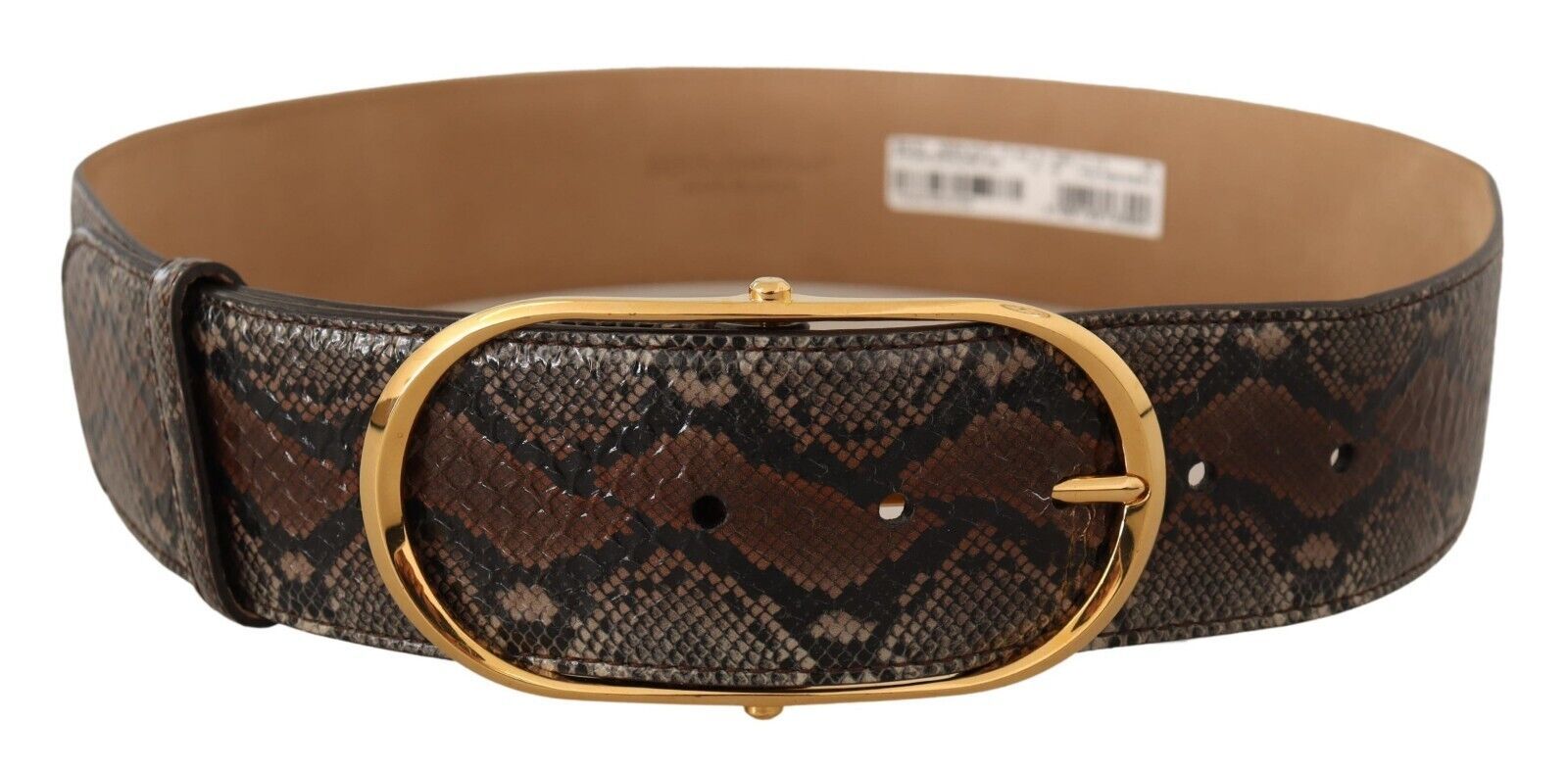 Dolce & Gabbana Elegant Brown Leather Belt with Gold Women's Buckle