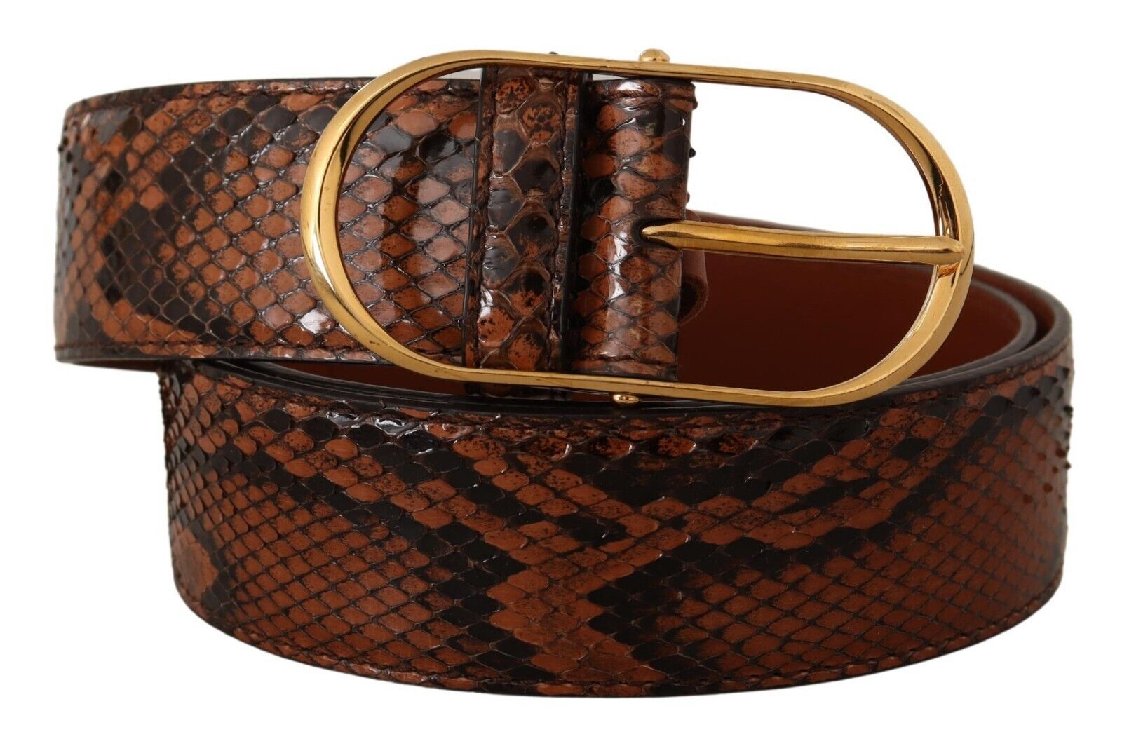 Dolce & Gabbana Elegant Leather Belt with Gold Women's Buckle