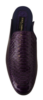 Dolce & Gabbana Purple Exotic Python Leather Men's Slides