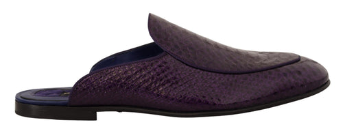 Dolce & Gabbana Purple Exotic Python Leather Men's Slides