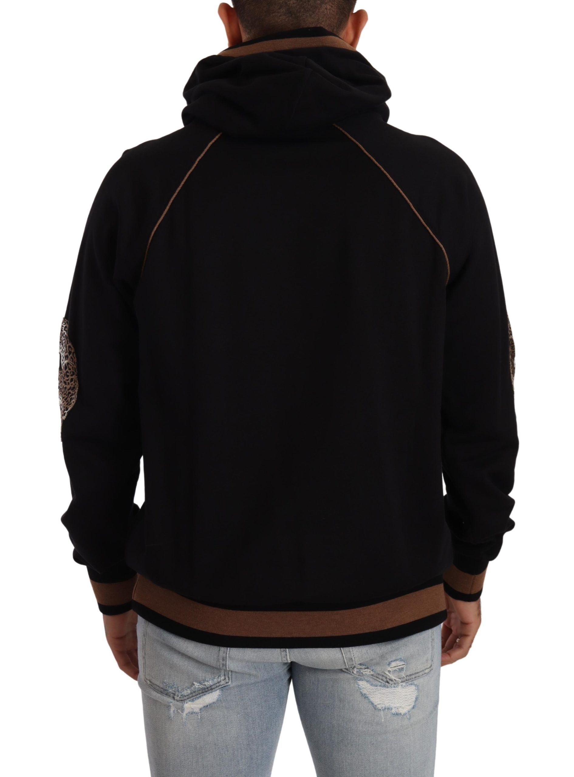 Dolce & Gabbana Chic Leopard Motive Hooded Men's Sweater