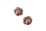 Dolce & Gabbana Elegant Floral Crystal Pearl Clip-On Women's Earrings