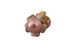 Dolce & Gabbana Elegant Floral Crystal Pearl Clip-On Women's Earrings