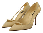 Dolce & Gabbana Chic Pointed Toe Leather Pumps in Sunshine Women's Yellow