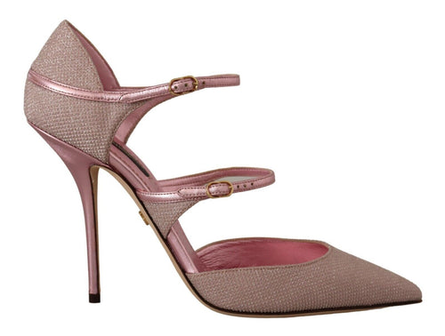 Dolce & Gabbana Pink Glitter High Heel Women's Sandals