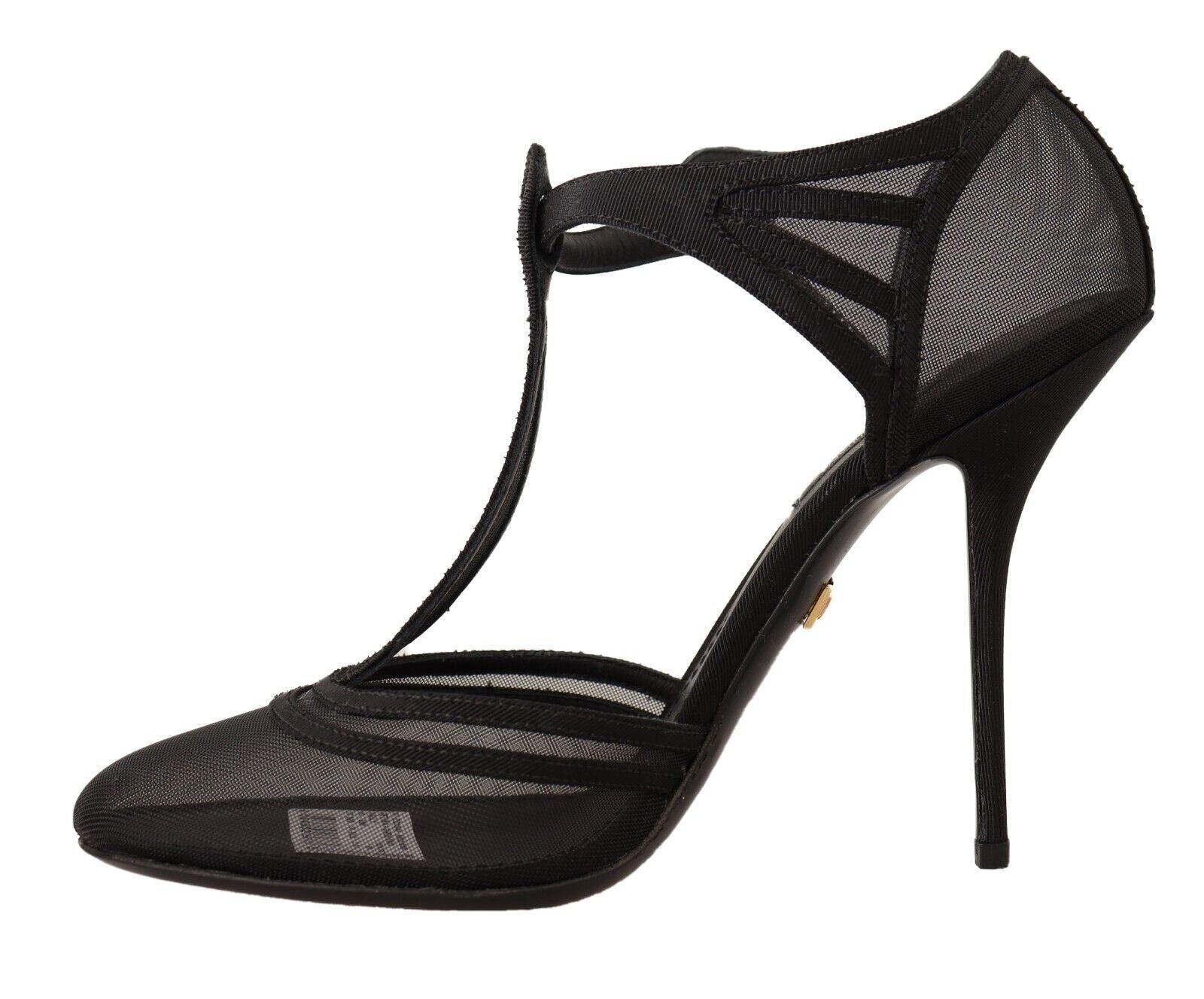 Dolce & Gabbana Elegant Mesh T-Strap Stiletto Women's Pumps