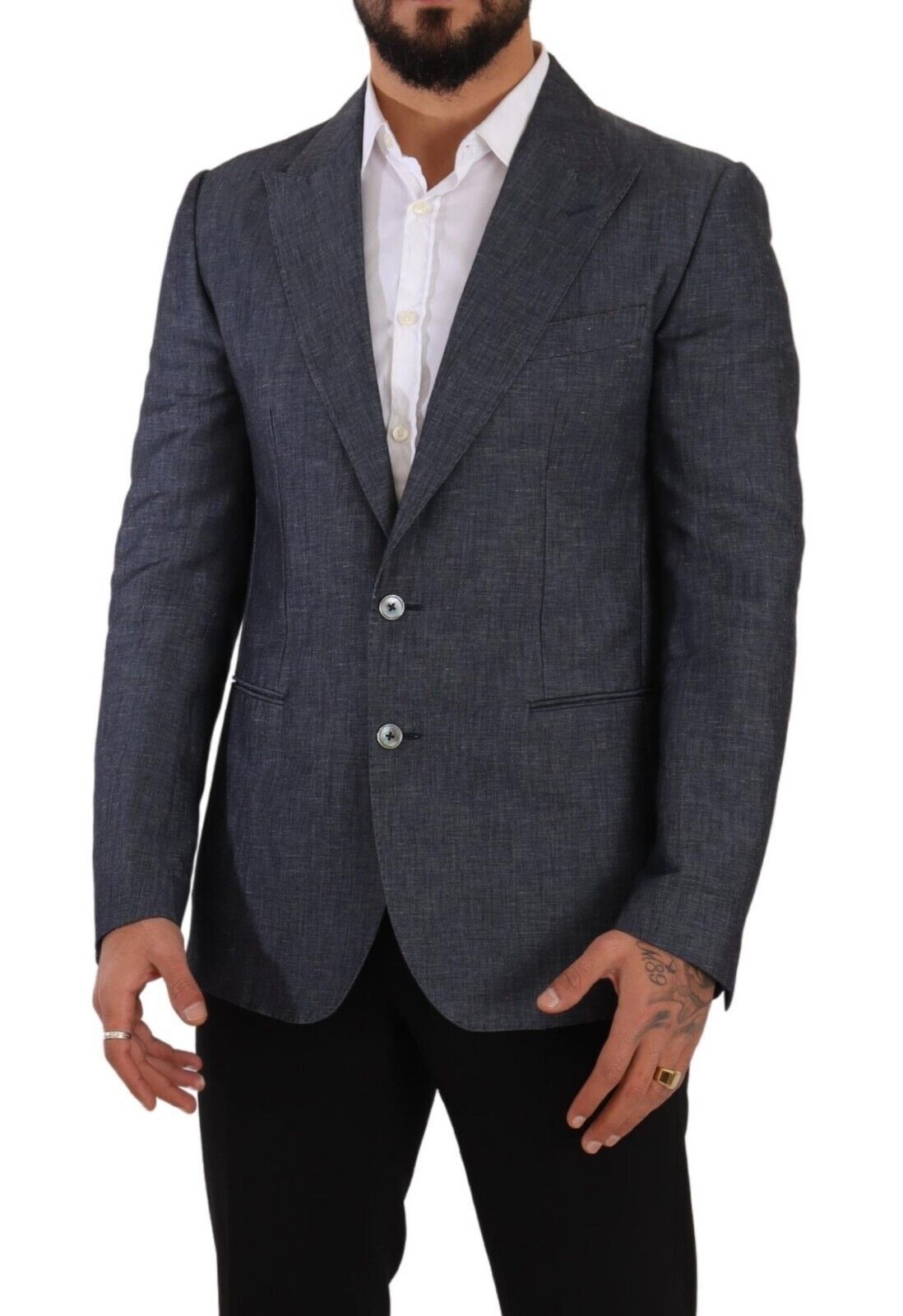 Dolce & Gabbana Elegant Slim Fit Two-Button Blue Men's Blazer