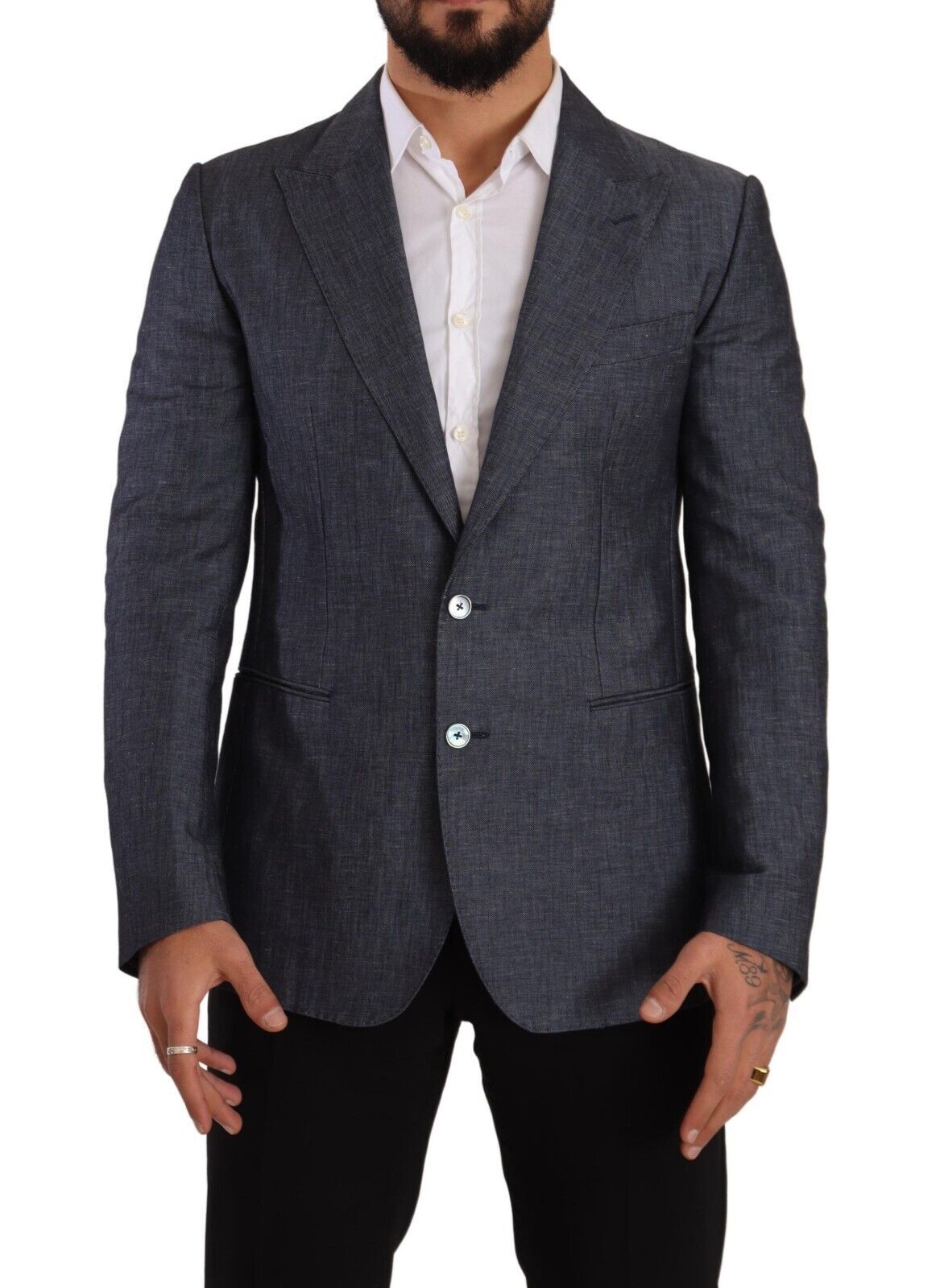 Dolce & Gabbana Elegant Slim Fit Two-Button Blue Men's Blazer