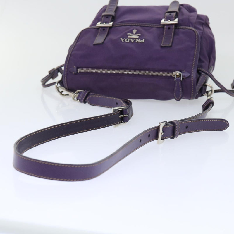 Prada Tessuto Purple Synthetic Shoulder Bag (Pre-Owned)