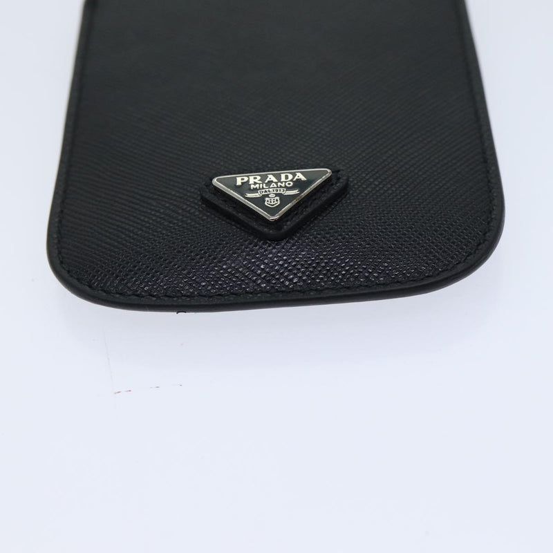 Prada Iphone Case Black Leather Phone Jewelry (Pre-Owned)