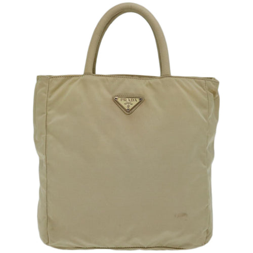 Prada Tessuto Beige Synthetic Handbag (Pre-Owned)