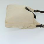 Fendi Mamma Baguette Beige Canvas Shoulder Bag (Pre-Owned)