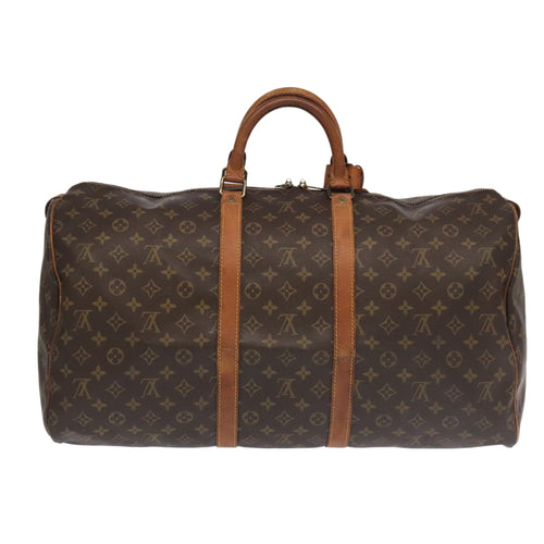 Louis Vuitton Keepall 55 Brown Canvas Travel Bag (Pre-Owned)