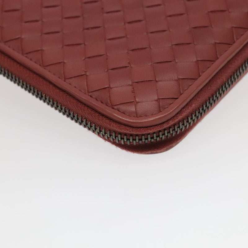 Bottega Veneta Intrecciato Red Leather Briefcase Bag (Pre-Owned)