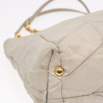 Prada Re-Nylon Beige Canvas Shoulder Bag (Pre-Owned)