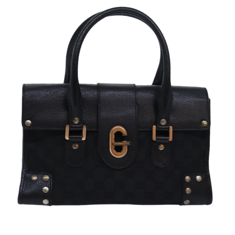 Gucci Gg Canvas Black Canvas Handbag (Pre-Owned)