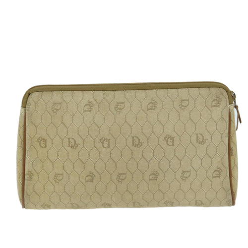 Dior Honeycomb Beige Canvas Clutch Bag (Pre-Owned)