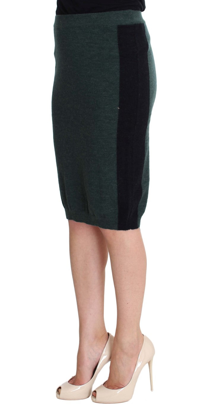 MILA SCHÖN Emerald Elegance Wool-Blend Pencil Women's Skirt