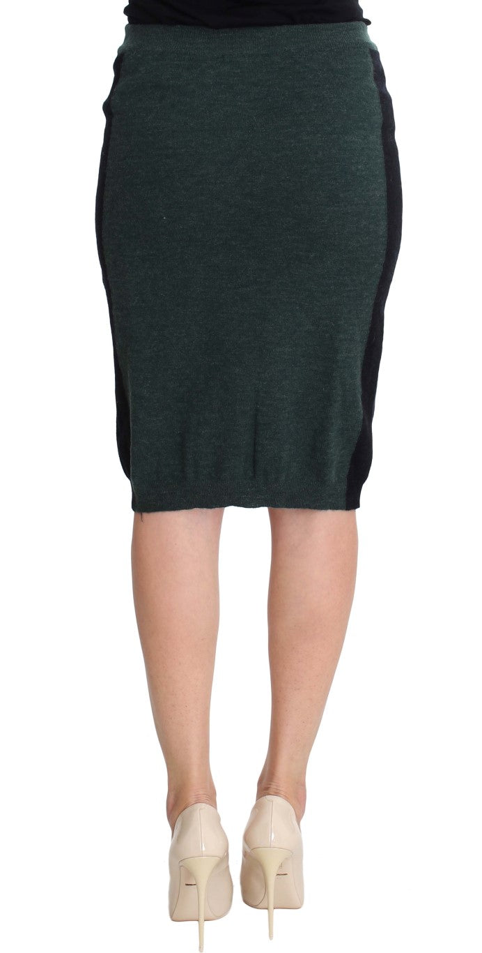 MILA SCHÖN Emerald Elegance Wool-Blend Pencil Women's Skirt