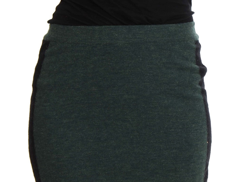 MILA SCHÖN Emerald Elegance Wool-Blend Pencil Women's Skirt