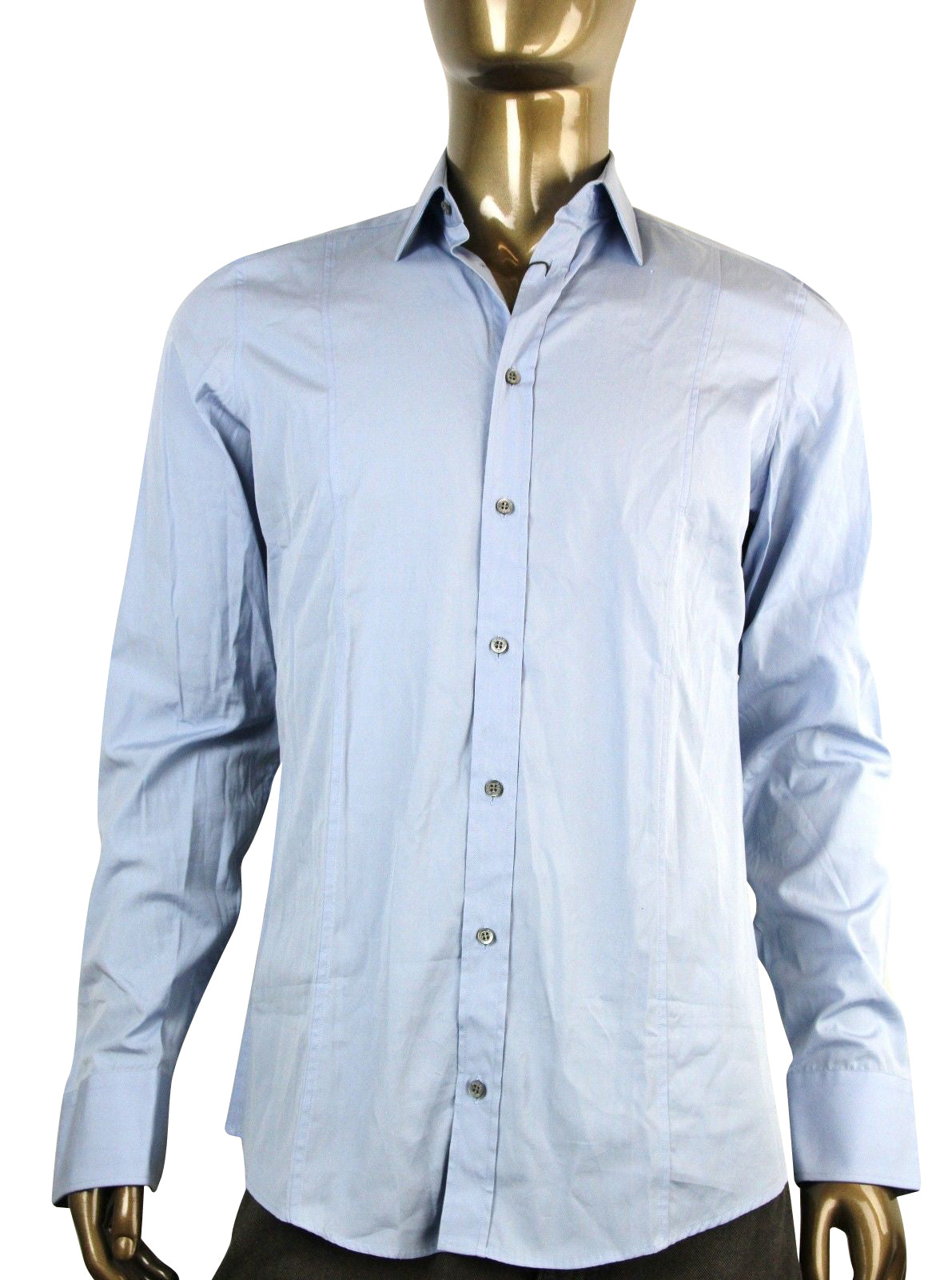 Gucci Men's Button-Down Blue Slim Cotton Dress Shirt (17)