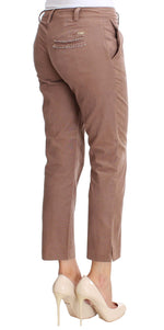 Costume National Chic Brown Cropped Corduroy Women's Pants