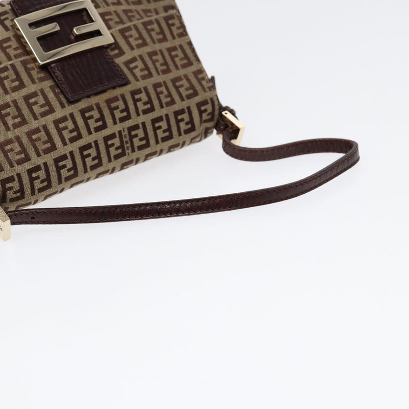 Fendi Mamma Baguette Brown Canvas Handbag (Pre-Owned)