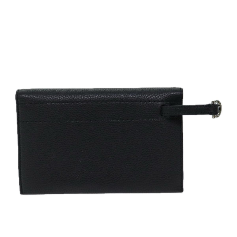 Salvatore Ferragamo Black Leather Clutch Bag (Pre-Owned)