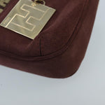 Fendi Baguette Burgundy Canvas Handbag (Pre-Owned)