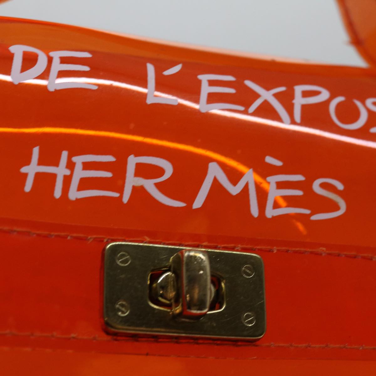 Hermès Kelly Orange Vinyl Handbag (Pre-Owned)