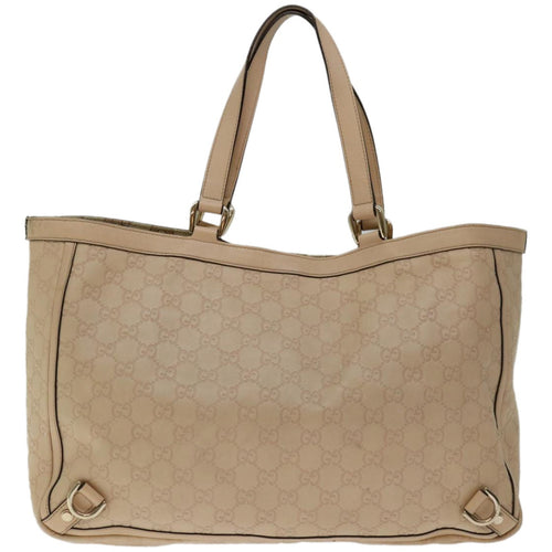 Gucci Gg Canvas Beige Canvas Tote Bag (Pre-Owned)