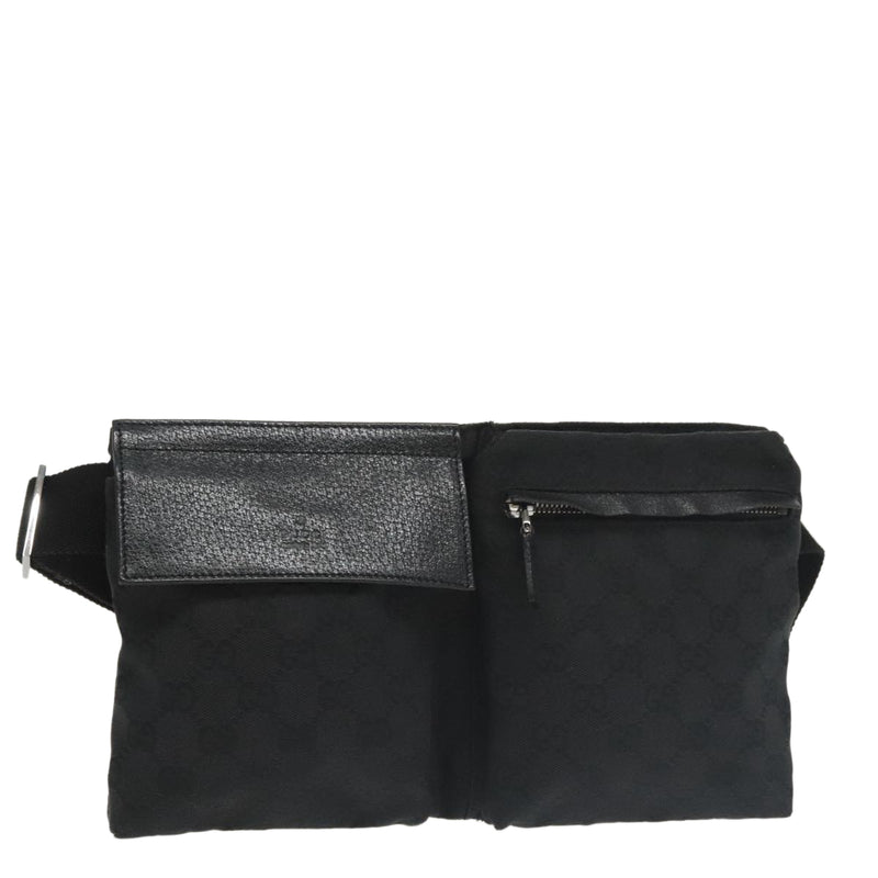 Gucci Belt Bag Black Canvas Shoulder Bag (Pre-Owned)