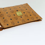 MCM Visetos Brown Canvas Clutch Bag (Pre-Owned)