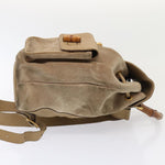 Gucci Bamboo Beige Suede Backpack Bag (Pre-Owned)