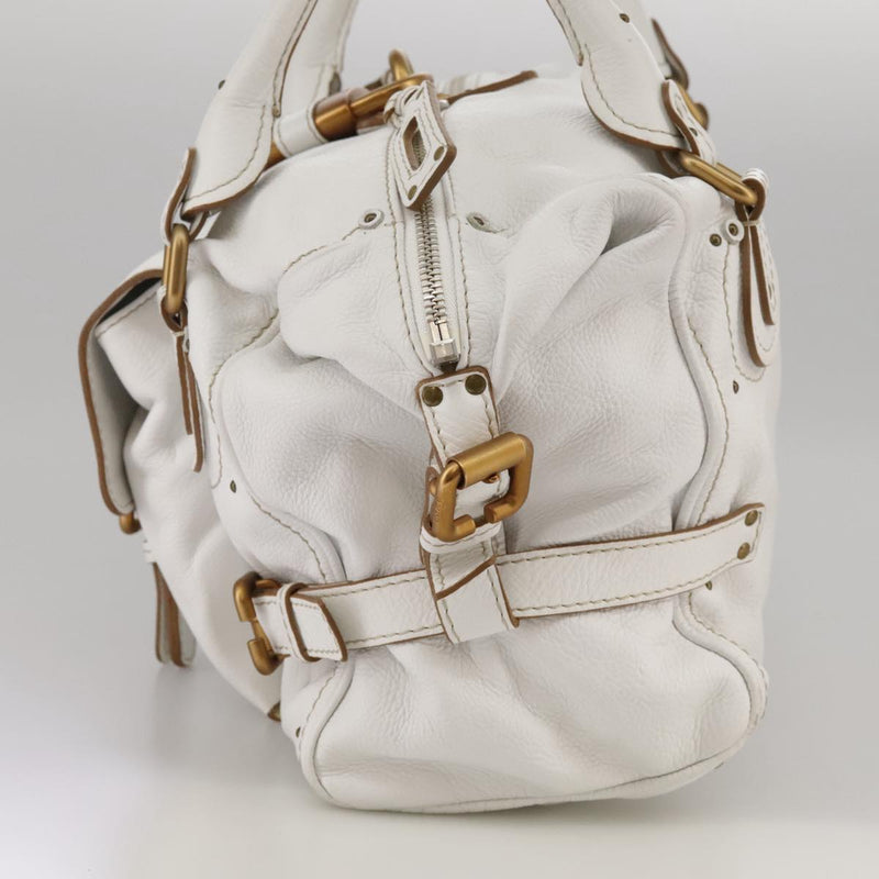 Chloé Paddington White Leather Shoulder Bag (Pre-Owned)