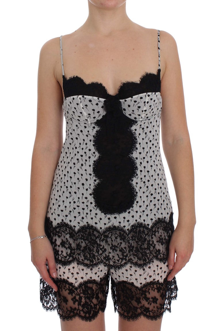 Dolce & Gabbana Elegant Floral Lace Silk Women's Chemise