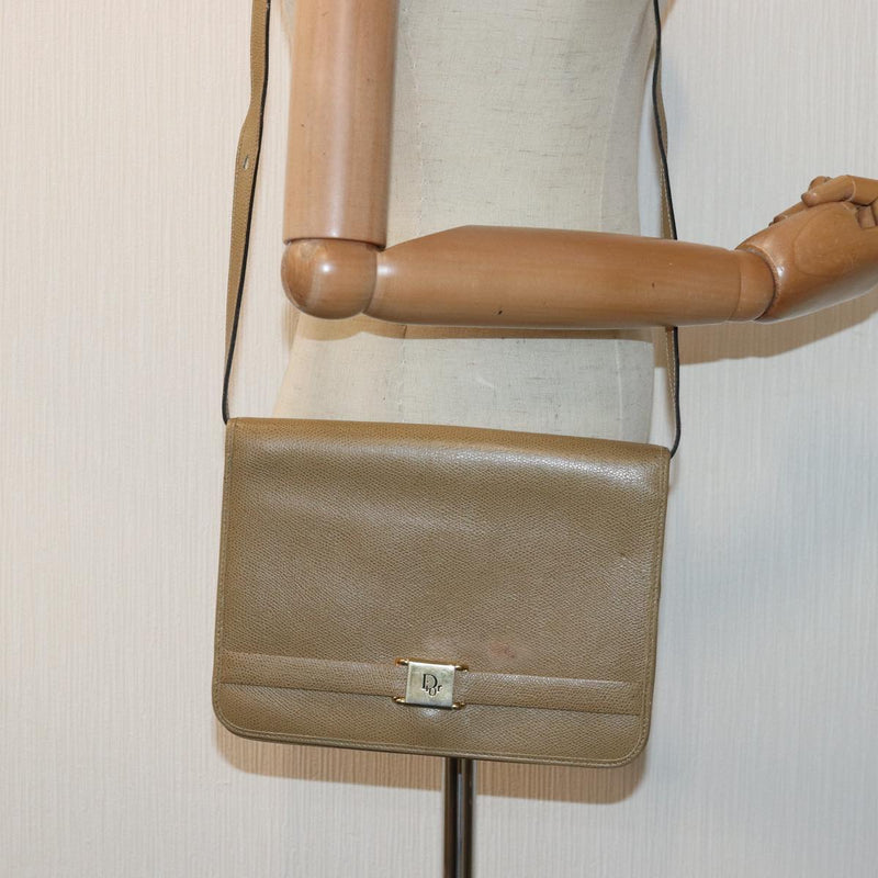 Dior Beige Leather Shoulder Bag (Pre-Owned)