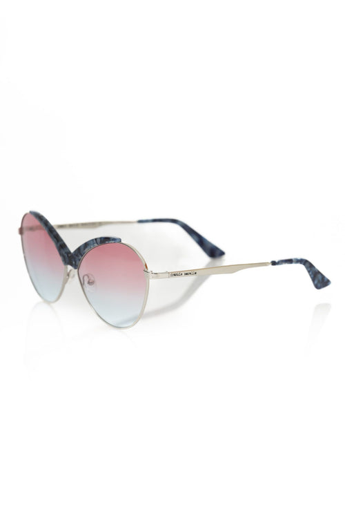 Frankie Morello Blue Metallic Women Women's Sunglasses