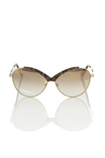 Frankie Morello Beige Metallic Women Women's Sunglass