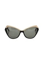 Frankie Morello Black Acetate Women Women's Sunglasses