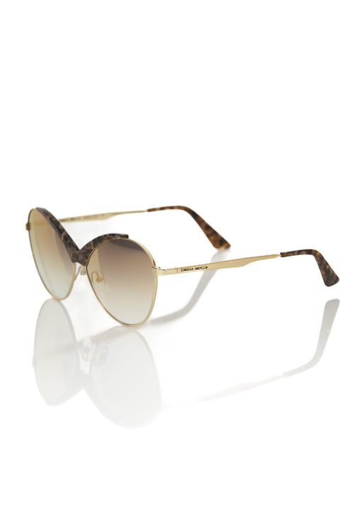 Frankie Morello Beige Metallic Women Women's Sunglass